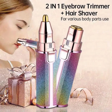 2 In 1 Rechargeable Flawless Eyebrow Hair Remover & Facial Hair Trimmer in Pakistan