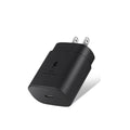 Black charging adapter with USB-C port on a white background