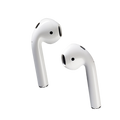 White wireless earbuds on a white background
