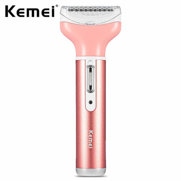 Kemei electric shaver with a rose gold finish on a white background