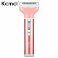 Kemei electric shaver with a rose gold finish on a white background