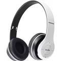 Wireless headphones with black and silver design on a white background