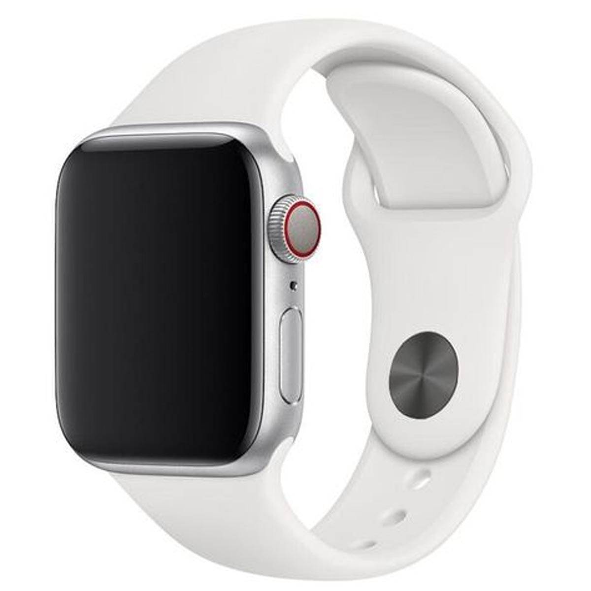 Smartwatch with a white strap  on a white background