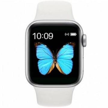 Smartwatch with a butterfly on the screen on a white background