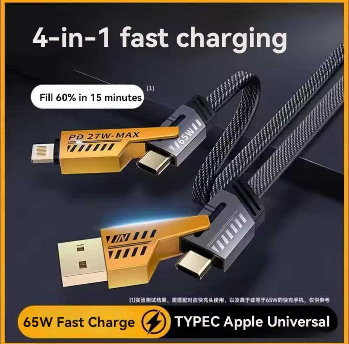 4-in-1 Fast Charging Cable – Power Everything with One Wire!