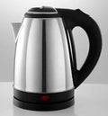 Stainless steel electric kettle on a white background