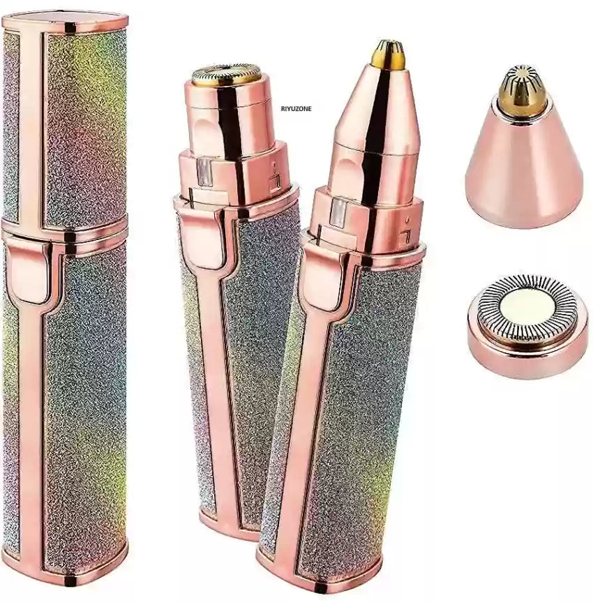 2 In 1 Rechargeable Flawless Eyebrow Hair Remover & Facial Hair Trimmer in Pakistan