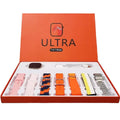 Orange box containing various watch straps and accessories with 'ULTRA' branding.
